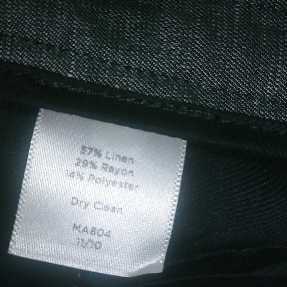 Talbots 12P 33x30 Linen Blend Black White Gray Dress Pants Workwear Petite - Picture 6 of 7